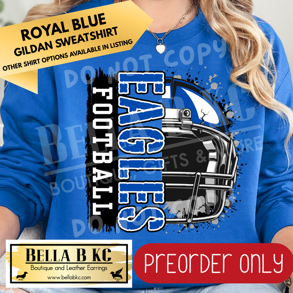 **PREORDER ONLY** Eagles Football Split Helmet - Tee or Sweatshirt - 1 Week Turn Around from Date of Order