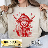 Christmas - Christmas Red Highland Cow Tee or Sweatshirt