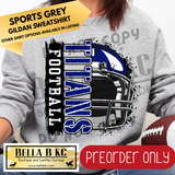 **PREORDER ONLY** Titans Football Split Helmet - Tee or Sweatshirt - 1 Week Turn Around from Date of Order