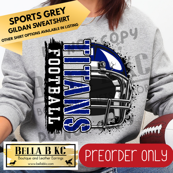 **PREORDER ONLY** Titans Football Split Helmet - Tee or Sweatshirt - 1 Week Turn Around from Date of Order