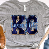 Kansas City Baseball KC Leopard FAUX FOIL Tee or Sweatshirt (PRINTED to look like foil)