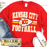 KC Football Grunge Tee or Sweatshirt