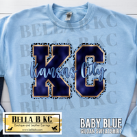 Kansas City Baseball KC Leopard FAUX FOIL Tee or Sweatshirt (PRINTED to look like foil)