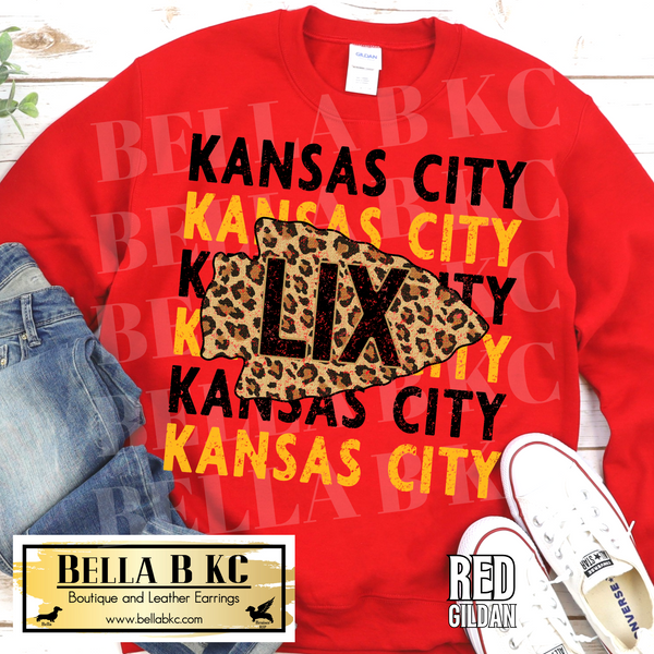 Kingdom - Kansas City Repeat LIX Leopard Arrow Tee or Sweatshirt