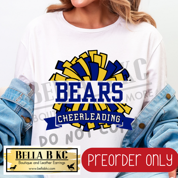 **PREORDER ONLY** Bears Cheerleading Tee or Sweatshirt - 1 Week Turn Around from Date of Order