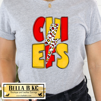 Kansas City Football Leopard Bolt Stacked Tee or Sweatshirt