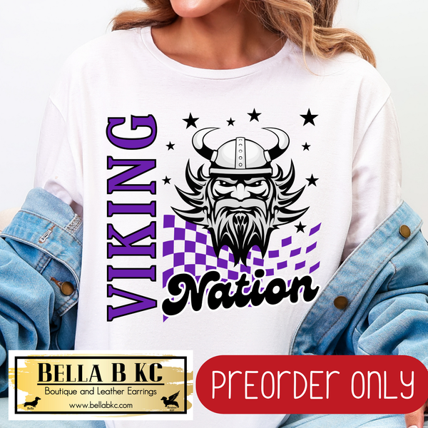 **PREORDER ONLY** Viking Nation Mascot Tee or Sweatshirt - 1 Week Turn Around from Date of Order
