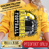 **PREORDER ONLY** Panthers (Yellow) Football Split Helmet - Tee or Sweatshirt - 1 Week Turn Around from Date of Order