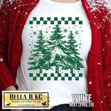 Christmas - Checkered Pine Trees Tee or Sweatshirt