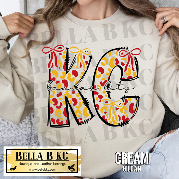 Kingdom - KC Coquette Bow Leopard Tee or Sweatshirt