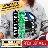 **PREORDER ONLY** Jaguars Football Split Helmet - Tee or Sweatshirt - 1 Week Turn Around from Date of Order
