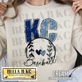 Kansas City Baseball **FAUX Sequin* V2 Tee or Sweatshirt