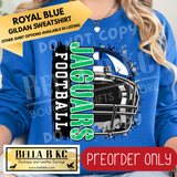 **PREORDER ONLY** Jaguars Football Split Helmet - Tee or Sweatshirt - 1 Week Turn Around from Date of Order