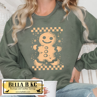 Christmas - Checkered Gingerbread Man Tee or Sweatshirt