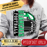 **PREORDER ONLY** Bearcats Football Split Helmet - Tee or Sweatshirt - 1 Week Turn Around from Date of Order