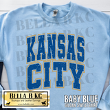 Kansas City Baseball Grunge Block Letters Tee or Sweatshirt