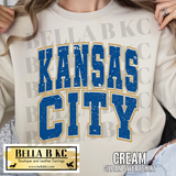 Kansas City Baseball Grunge Block Letters Tee or Sweatshirt