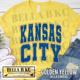 Kansas City Baseball Grunge Block Letters Tee or Sweatshirt