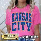 Kansas City Baseball Grunge Block Letters Tee or Sweatshirt