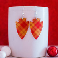 Acrylic - Kansas City Football Medium Plaid Arrowhead Dangles