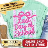 **NOT IN STORE** Last Day of School Striped Bow - Multiple Shirt Options **1 Week Turnaround Time**