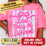 **NOT IN STORE** Last Day of School Striped Bow - Multiple Shirt Options **1 Week Turnaround Time**