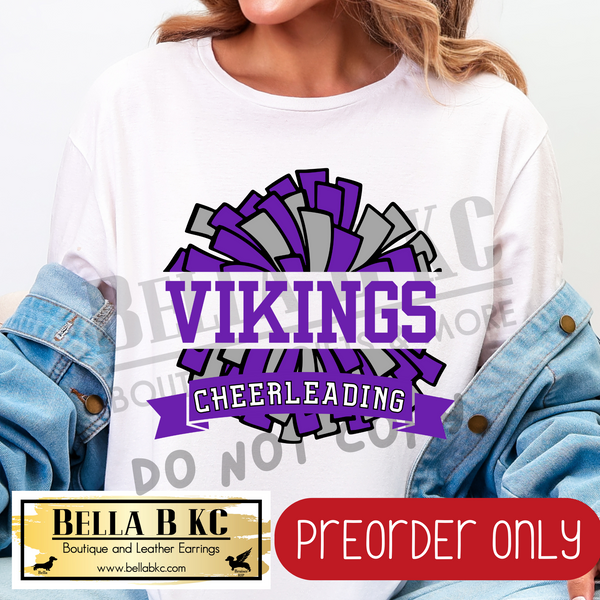 **PREORDER ONLY** Vikings Cheerleading Tee or Sweatshirt - 1 Week Turn Around from Date of Order