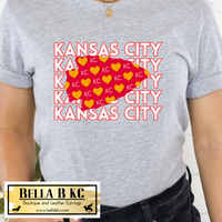 Kansas City Football Repeat with Heart Arrowhead Tee or Sweatshirt