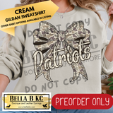 **PREORDER ONLY** Patriots Camo Coquette Bow - Tee or Sweatshirt - 1 Week Turn Around from Date of Order