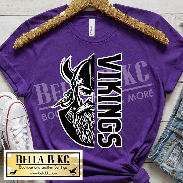 **PREORDER ONLY** Vikings Split Mascot - Tee or Sweatshirt - 1 Week Turn Around from Date of Order