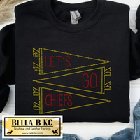 Kansas City Football Let's Go Pennant Flags - Metallic Holographic Spangle Tee or Sweatshirt