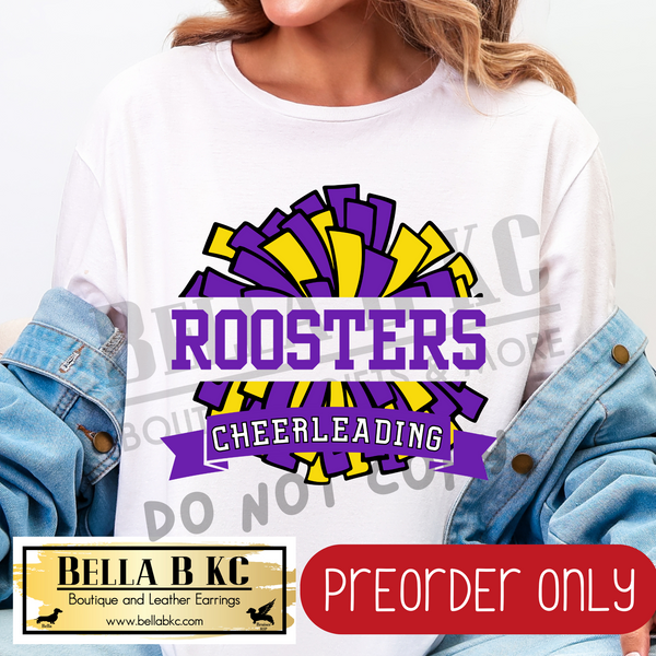 **PREORDER ONLY** Roosters Cheerleading Tee or Sweatshirt - 1 Week Turn Around from Date of Order