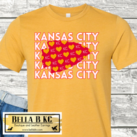 Kansas City Football Repeat with Heart Arrowhead Tee or Sweatshirt