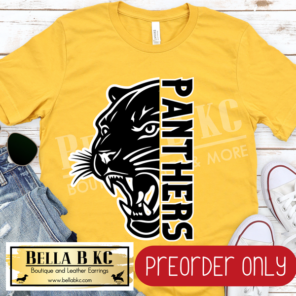 **PREORDER ONLY** Panthers Split Mascot - Tee or Sweatshirt - 1 Week Turn Around from Date of Order