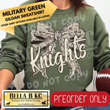**PREORDER ONLY** Knights Camo Coquette Bow - Tee or Sweatshirt - 1 Week Turn Around from Date of Order