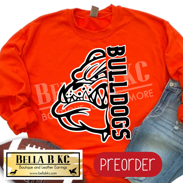 **PREORDER ONLY** Bulldogs Split Mascot - Tee or Sweatshirt - 1 Week Turn Around from Date of Order