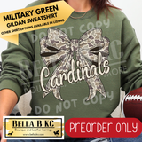 **PREORDER ONLY** Cardinals Camo Coquette Bow - Tee or Sweatshirt - 1 Week Turn Around from Date of Order