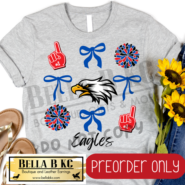 **PREORDER ONLY** Eagles Coquette Bows Tee or Sweatshirt - 1 Week Turn Around from Date of Order