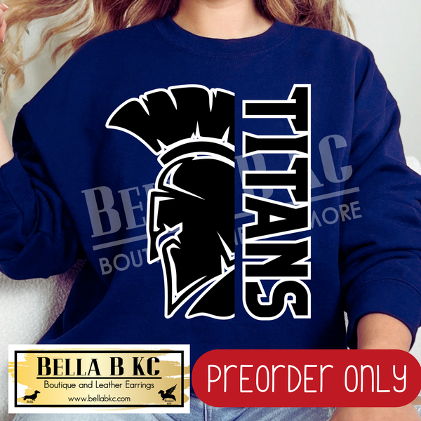 **PREORDER ONLY** Titans Split Mascot - Tee or Sweatshirt - 1 Week Turn Around from Date of Order