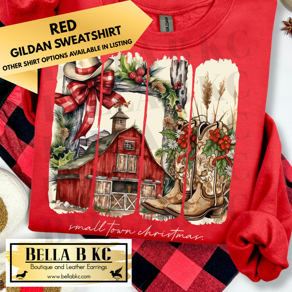 Christmas - Small Town Christmas Country Western Boots Barn - Multiple Shirt Options