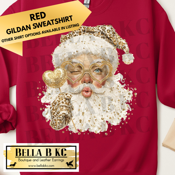 Christmas - Gold Leopard Santa - Multiple Shirt Options