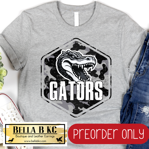 **PREORDER ONLY** Gators Camo Mascot Tee or Sweatshirt - 1 Week Turn Around from Date of Order