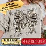 **PREORDER ONLY** Warriors Camo Coquette Bow - Tee or Sweatshirt - 1 Week Turn Around from Date of Order