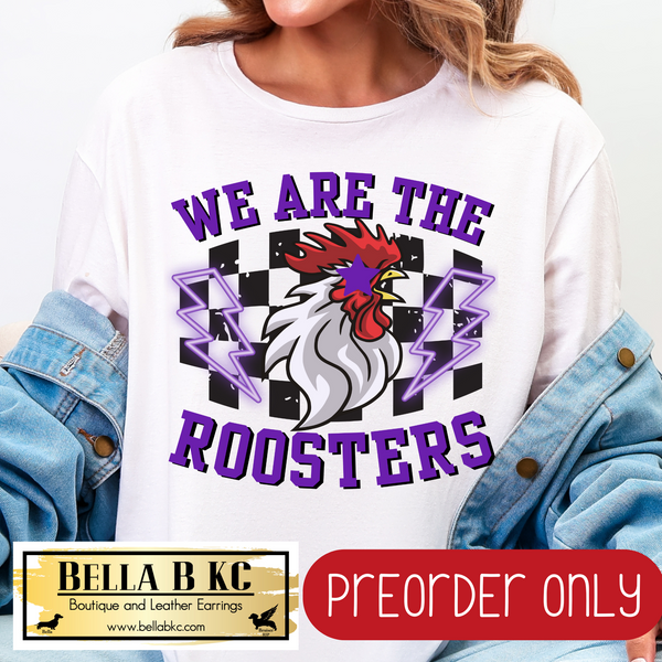 **PREORDER ONLY** We are the Roosters Checkered Mascot Tee or Sweatshirt - 1 Week Turn Around from Date of Order