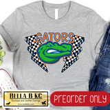**PREORDER ONLY** Gators Lightning Checkered Tee or Sweatshirt - 1 Week Turn Around from Date of Order