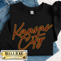 Kansas City Football Script KC - Metallic Holographic Spangle Tee or Sweatshirt