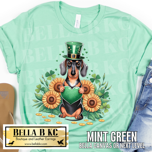 St. Patrick's Day - Dachshund Sunflower Tee or Sweatshirt
