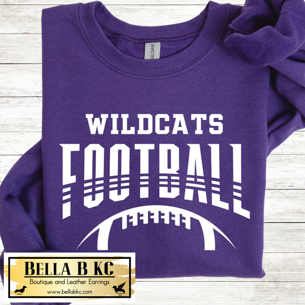 Wildcats Football - White Print - Tee or Sweatshirt