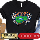 **PREORDER ONLY** Gators Lightning Checkered Tee or Sweatshirt - 1 Week Turn Around from Date of Order
