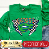 **PREORDER ONLY** Gators Lightning Checkered Tee or Sweatshirt - 1 Week Turn Around from Date of Order